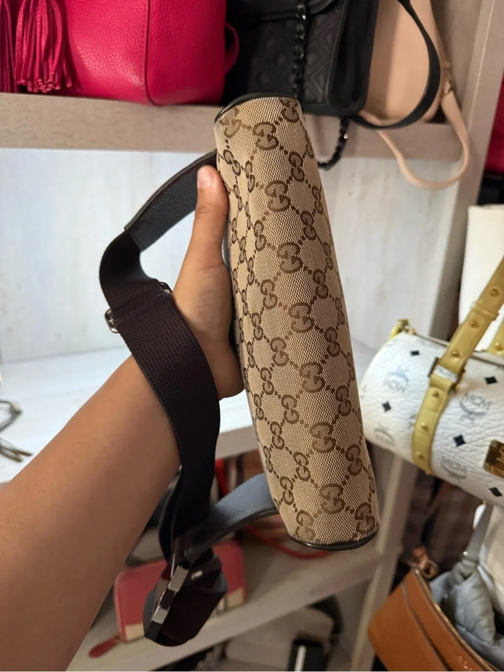 Gucci Beige GG Canvas Belt Bag